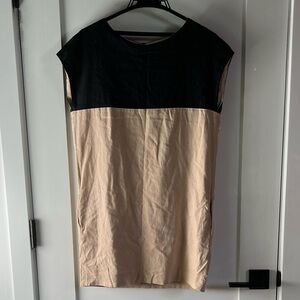 Mango Colorblock Linen Shift Dress – Size XS